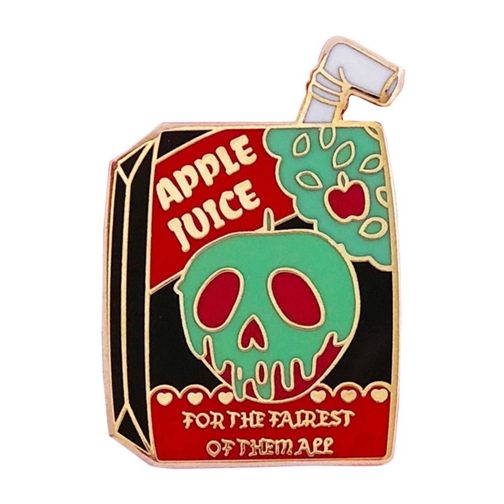 Disney Snow White Fairest Apple Gold Enamel Pin